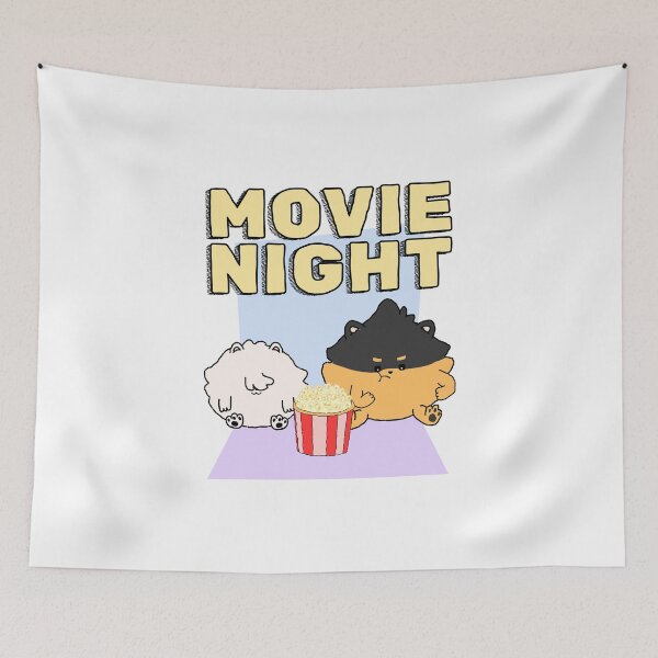 Item preview, Pomeranian Movie Night | Yellow designed and sold by Pompompom-store.