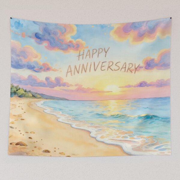Item preview, Happy Anniversary – Tropical Beach Romance designed and sold by Nomad-Maynard.