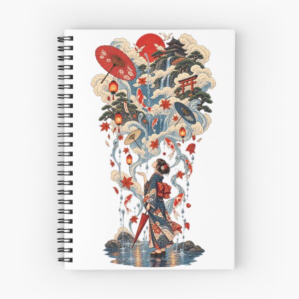 Item preview, Princess Ukiyomi – Japanese Koi Fish & Waterfall Ukiyo-e Art designed and sold by Substance_life.