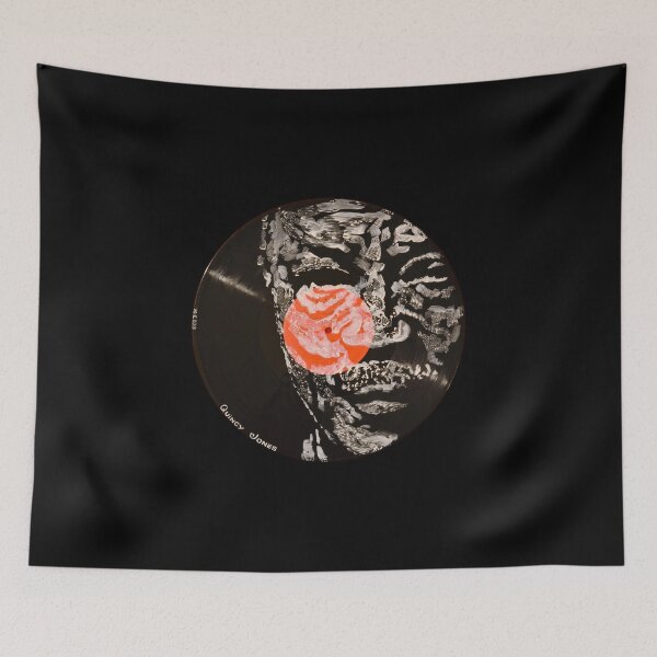 Item preview, Quincy Jones Legendary Jazz Producer & Mastermind Portrait Painted on Vinyl Record Wall Art – Facevinyl #39 designed and sold by Yurii Yermolenko.