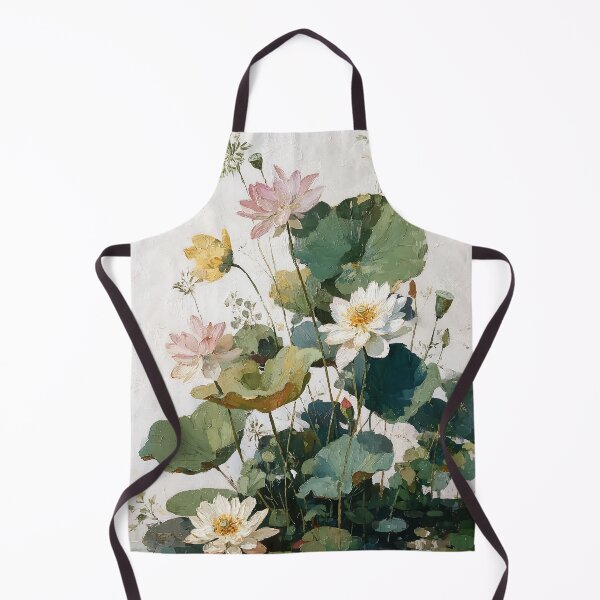 Item preview, Minimalist Lotus Flower, Asian Zen Botanical Oil Painting Print designed and sold by AfterTheRainGallery.