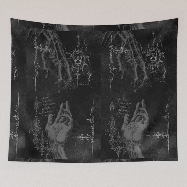 Item preview, Cyber Sigilism Reaching Hands Mall Goth - Dark Aesthetic Skull Graphic designed and sold by BrontesWhimsyStore.
