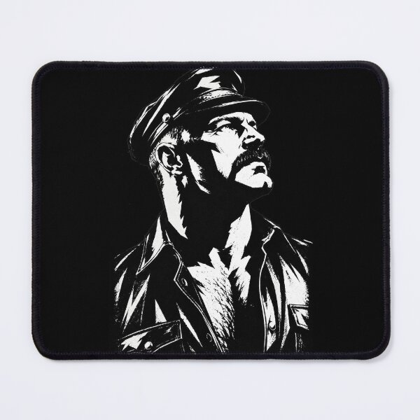 Item preview, Leather Master Head – Bold Black & White Stencil Portrait designed and sold by Shirts With Pride.