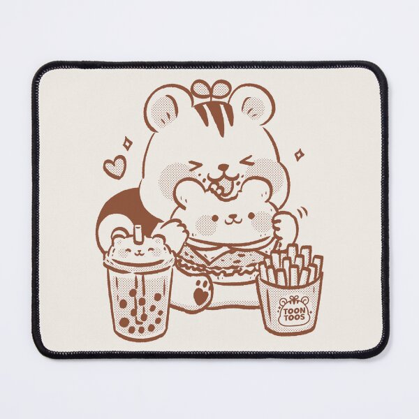 Item preview, Cute Squirrel Eating Burger Kawaii Fast Food Illustration designed and sold by ToonToos.
