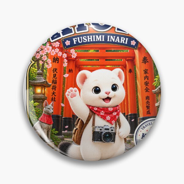 Item preview, Kyoto Fushimi Inari Torii Gates – Cute Japan Travel Sticker designed and sold by aoisora-kiki55.
