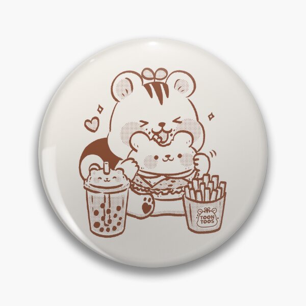 Item preview, Cute Squirrel Eating Burger Kawaii Fast Food Illustration designed and sold by ToonToos.