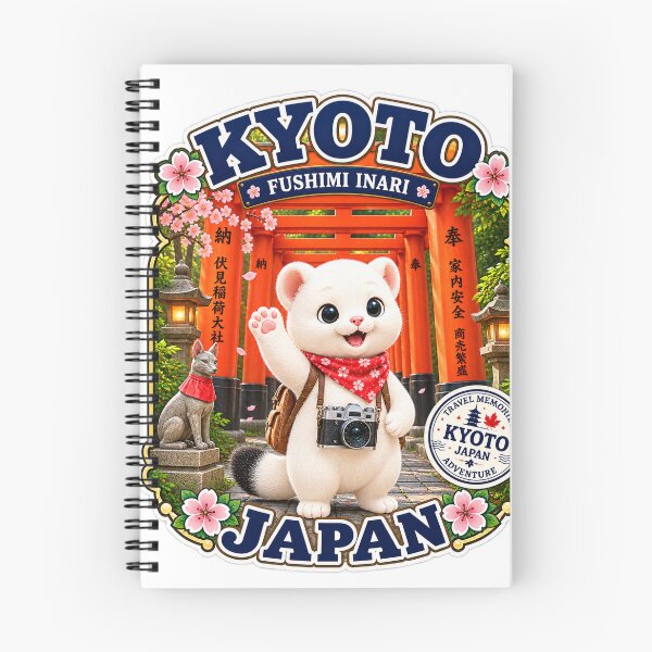 Item preview, Kyoto Fushimi Inari Torii Gates – Cute Japan Travel Sticker designed and sold by aoisora-kiki55.