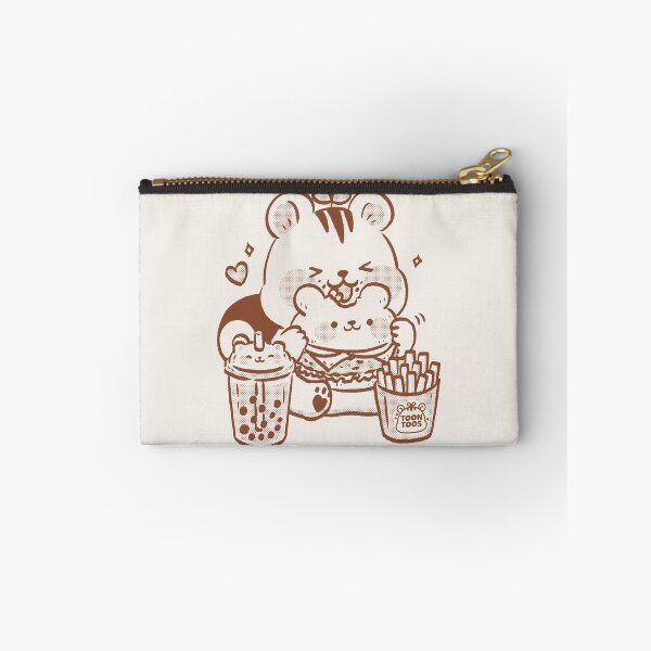Item preview, Cute Squirrel Eating Burger Kawaii Fast Food Illustration designed and sold by ToonToos.
