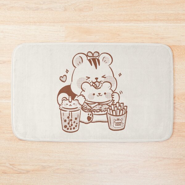 Item preview, Cute Squirrel Eating Burger Kawaii Fast Food Illustration designed and sold by ToonToos.