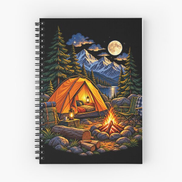Item preview, Camping Tent Mountain Campfire Outdoor Adventure Art designed and sold by JKDJ.