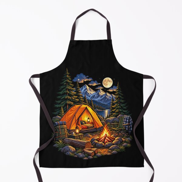 Item preview, Camping Tent Mountain Campfire Outdoor Adventure Art designed and sold by JKDJ.
