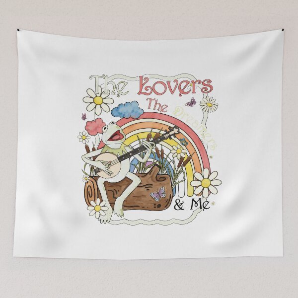 Item preview, Retro Frog Banjo Rainbow Daisy Flower Art designed and sold by marlineseu.
