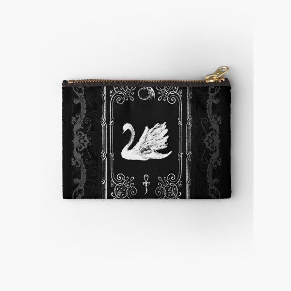 Item preview, Gothic Swan Ankh Ouroboros - Dark Aesthetic Vintage Damask Frame Graphic designed and sold by BrontesWhimsyStore.