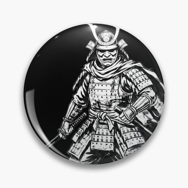 Item preview, The Ghost Samurai - Minimalist Black and White Streetwear Art designed and sold by whiteblackcat.