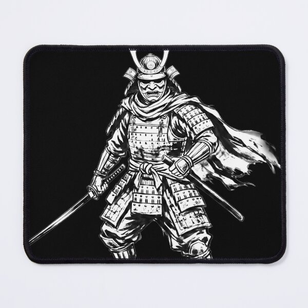Item preview, The Ghost Samurai - Minimalist Black and White Streetwear Art designed and sold by whiteblackcat.