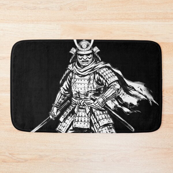 Item preview, The Ghost Samurai - Minimalist Black and White Streetwear Art designed and sold by whiteblackcat.