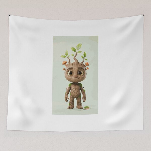 Item preview, Cute Sprout Tree Spirit with Mushrooms and Green Leaves designed and sold by ThayerWinslow.