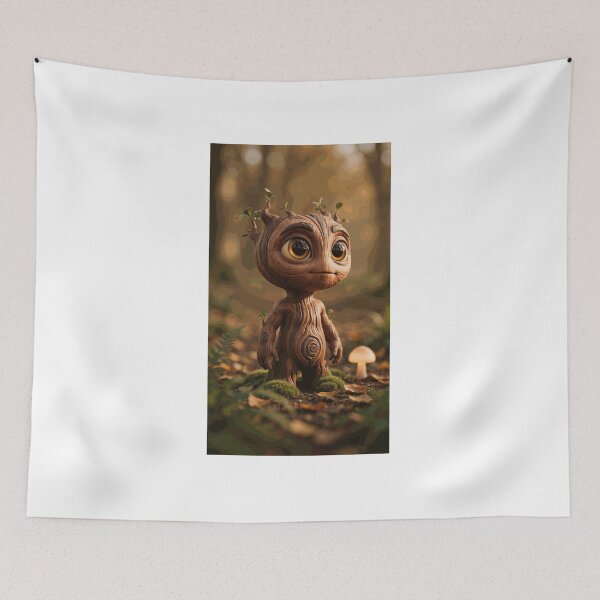 Item preview, Cute Wooden Forest Sprite with Big Golden Eyes designed and sold by ThayerWinslow.