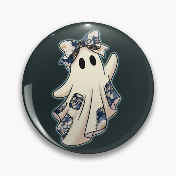 Item preview, Patch Work Floating Ghost | Cozy Autumn Halloween Illustration designed and sold by Ink & Kind Studio.