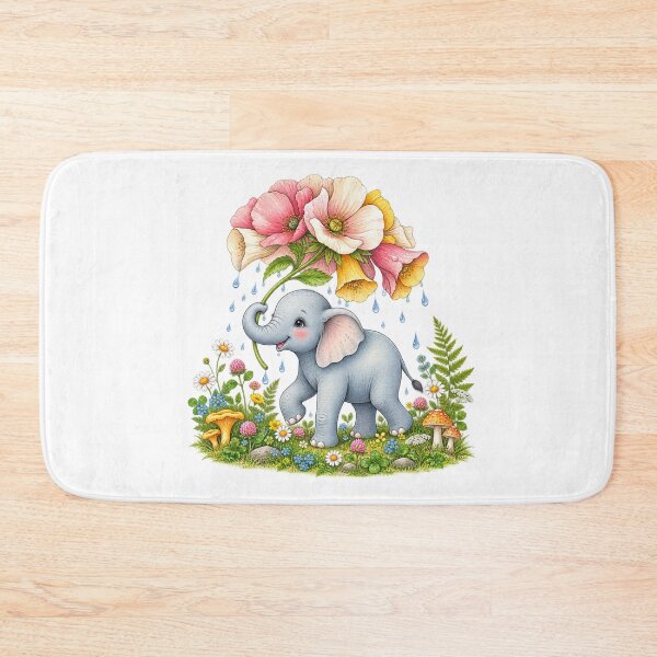 Item preview, Elephant Flower Umbrella Cute Baby Elephant designed and sold by MrDev.
