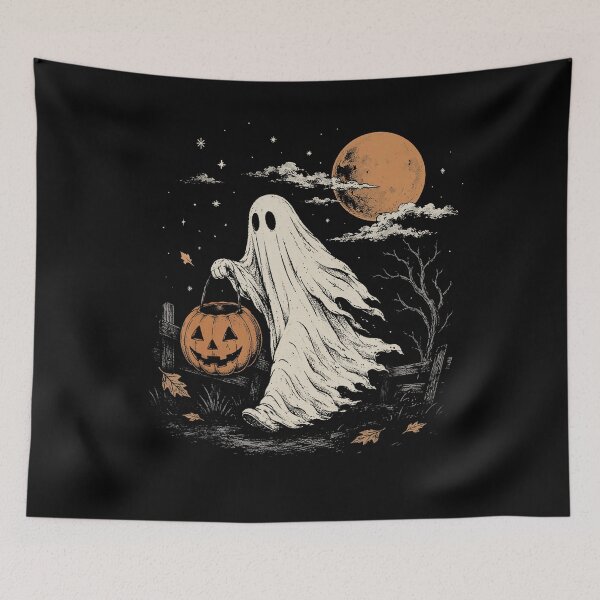 Item preview, Vintage Trick or Treat Ghost Pumpkin Halloween designed and sold by VioletNance.