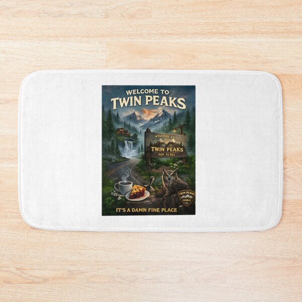 Item preview, Damn Good Coffee And Cherry Pie Retro Mystery Mountain Town Art - Classic 90S Surreal Detective Aesthetic | Limited Edition designed and sold by lastochka-art.