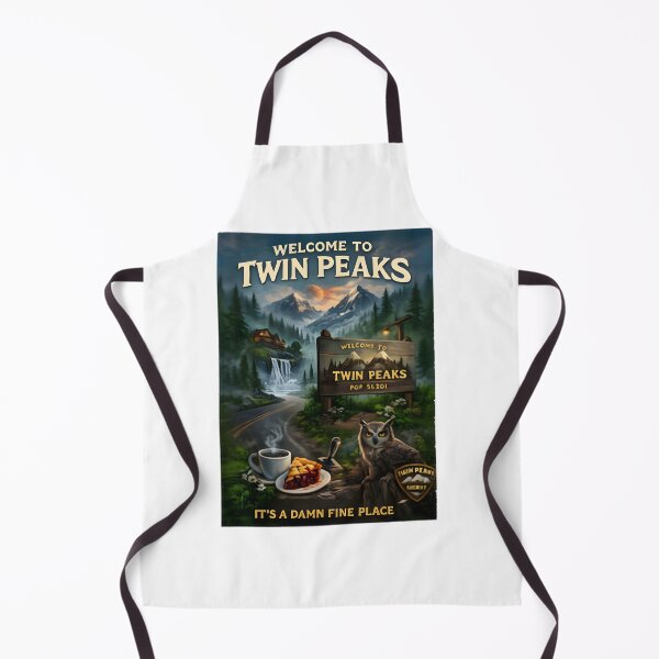 Item preview, Damn Good Coffee And Cherry Pie Retro Mystery Mountain Town Art - Classic 90S Surreal Detective Aesthetic | Limited Edition designed and sold by lastochka-art.
