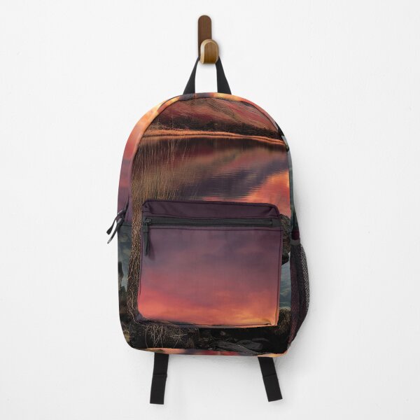 Item preview, Fiery Sunset Over a Tranquil Mountain Lake designed and sold by Pixel Junkies Studio.