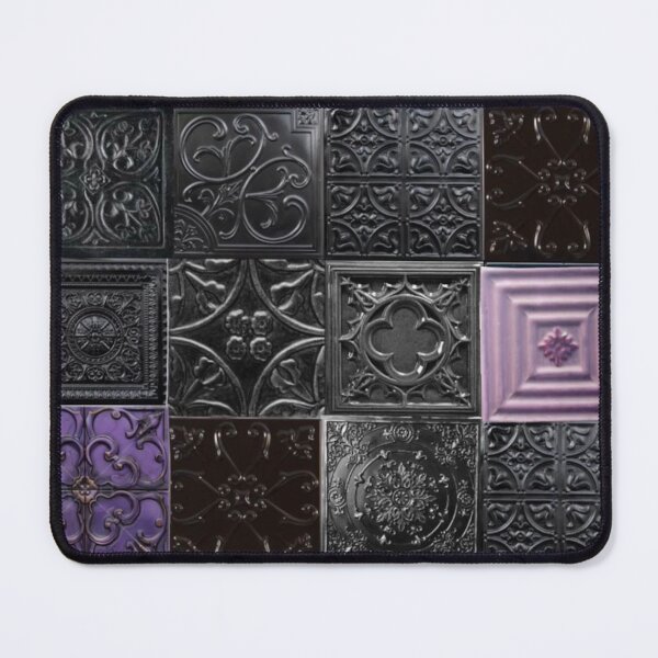 Item preview, Whimsigoth Purple Patchwork Tiles - Dark Aesthetic Gothic Pattern Graphic designed and sold by BrontesWhimsyStore.