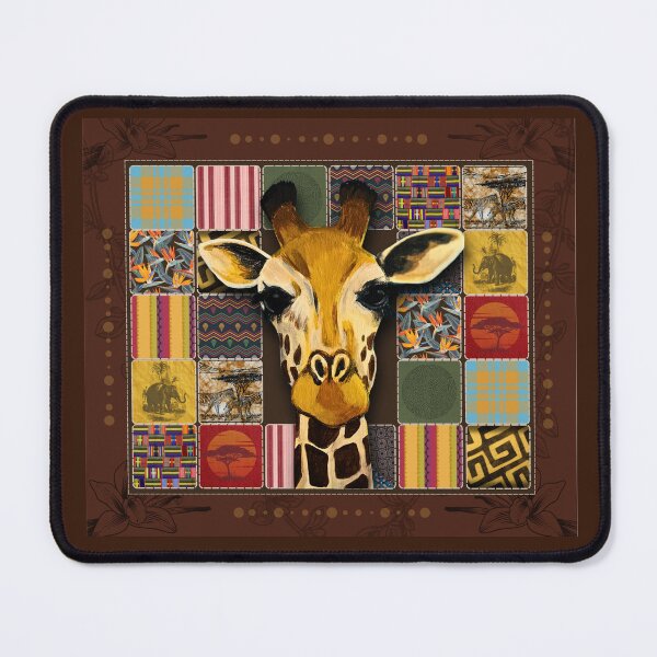 Item preview, Giraffe Safari Patchwork Animal Art designed and sold by ArtistsAtticWI.