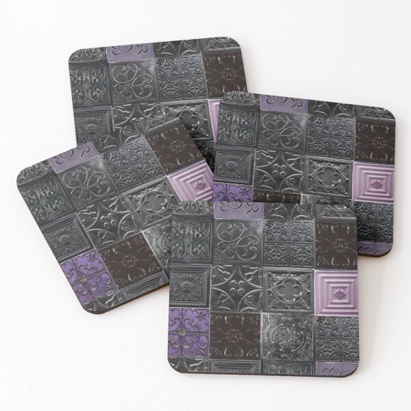 Item preview, Whimsigoth Purple Patchwork Tiles - Dark Aesthetic Gothic Pattern Graphic designed and sold by BrontesWhimsyStore.