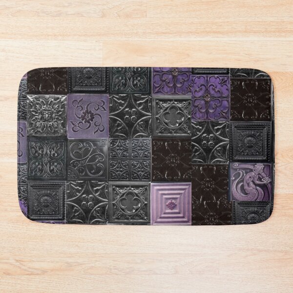 Item preview, Whimsigoth Purple Patchwork Tiles - Dark Aesthetic Gothic Pattern Graphic designed and sold by BrontesWhimsyStore.