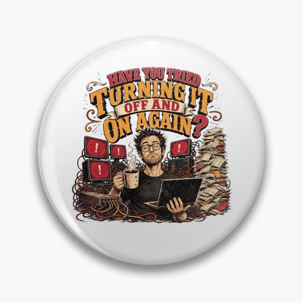 Item preview, Funny IT Support Guy Tech Humor Turning It Off and On Again Comic designed and sold by SundayFunniesCo.