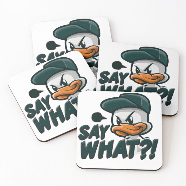 Item preview, Angry Duck Mascot Illustration With 'Say What?!' Typography — Urban Streetwear Attitude Logo designed and sold by KanDa-Shop.
