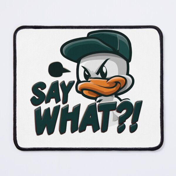 Item preview, Angry Duck Mascot Illustration With 'Say What?!' Typography — Urban Streetwear Attitude Logo designed and sold by KanDa-Shop.