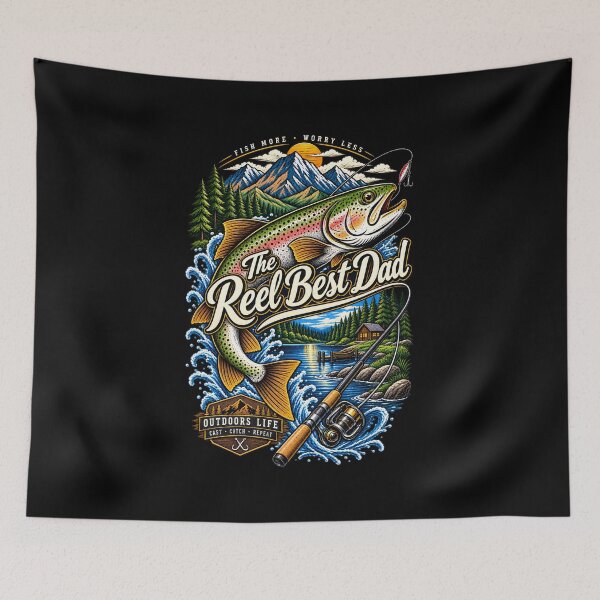 Item preview, The Reel Best Dad Trout Fishing Vintage Angler designed and sold by digowosante.