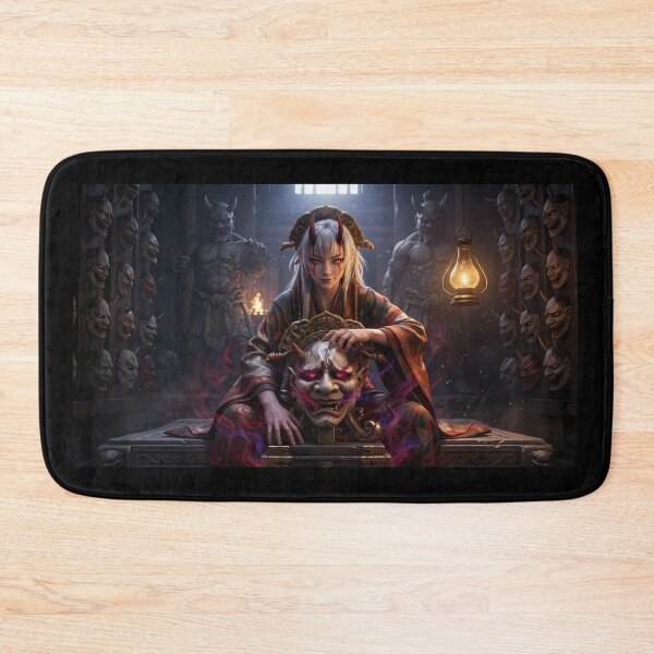 Item preview, Demon Girl Red Oni Mask Dark Fantasy designed and sold by GalleryBrisArt.