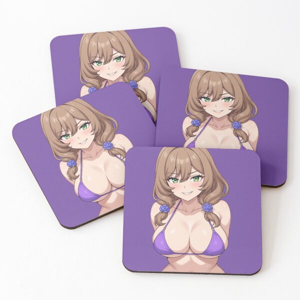 Item preview, Anime Girl with Purple Bikini and Green Eyes Art designed and sold by Jimakmo.