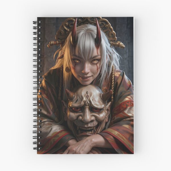 Item preview, Demon Girl Red Oni Mask Dark Fantasy designed and sold by GalleryBrisArt.