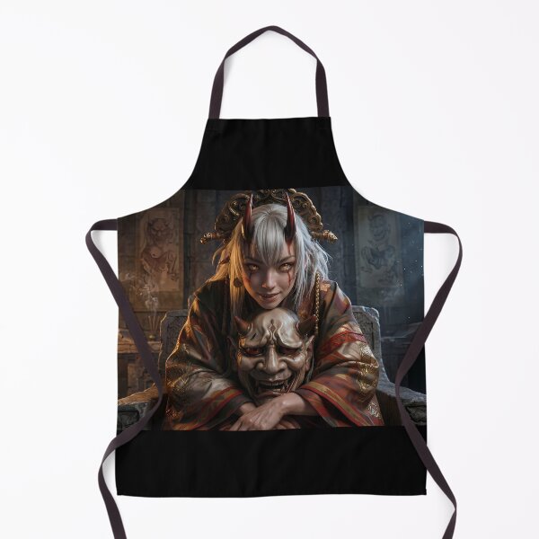 Item preview, Demon Girl Red Oni Mask Dark Fantasy designed and sold by GalleryBrisArt.
