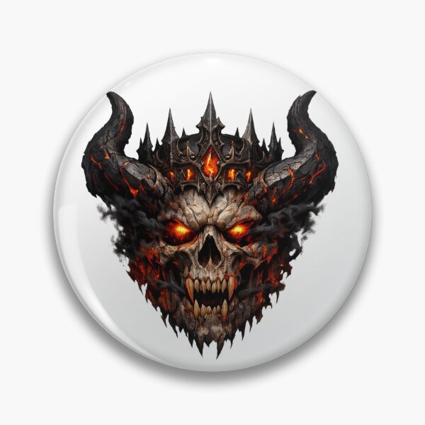 Item preview, Infernal Demon Skull with Fiery Horns designed and sold by idkthings85.