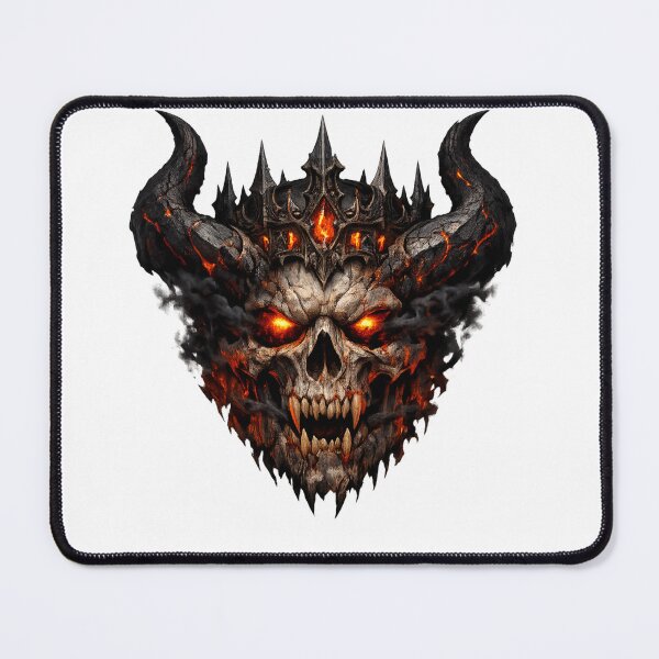 Item preview, Infernal Demon Skull with Fiery Horns designed and sold by idkthings85.