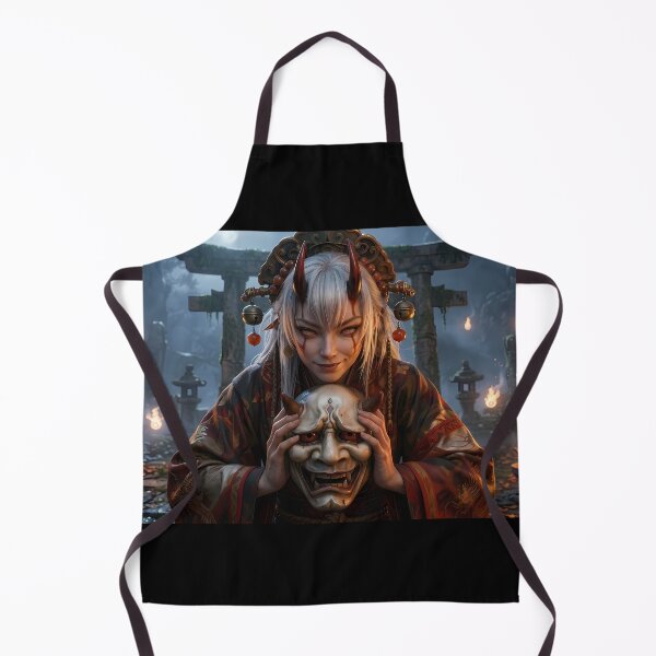 Item preview, Demon Girl Red Oni Mask Dark Fantasy designed and sold by GalleryBrisArt.