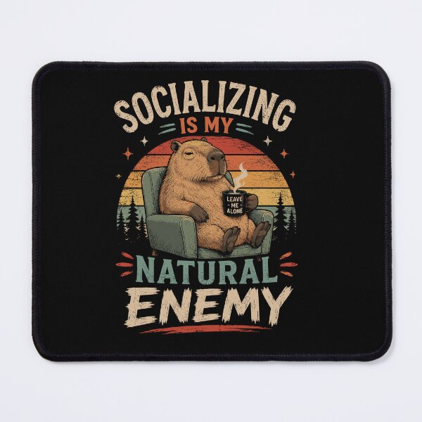 Item preview, Socializing Is My Natural Enemy Funny Introvert Capybara designed and sold by mraihan.