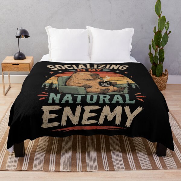 Item preview, Socializing Is My Natural Enemy Funny Introvert Capybara designed and sold by mraihan.