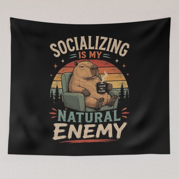 Item preview, Socializing Is My Natural Enemy Funny Introvert Capybara designed and sold by mraihan.