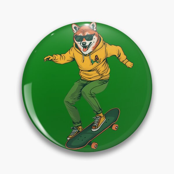 Item preview, Happy Skateboarding Shiba Inu designed and sold by Structure-Blue.