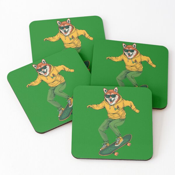 Item preview, Happy Skateboarding Shiba Inu designed and sold by Structure-Blue.