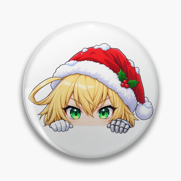 Item preview, Jin Kisaragi BlazBlue Christmas Peeking Santa Hat designed and sold by mildaclairmo.
