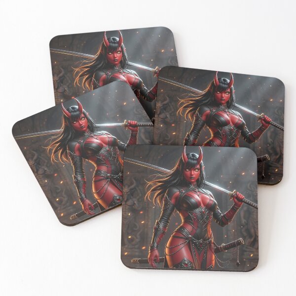 Item preview, Red Demon Girl Katana Dark Fantasy designed and sold by GalleryBrisArt.